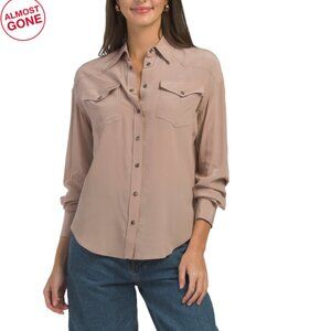 BRUNELLO CUCINELLI Pale Pink Made In Italy Silk Shirt